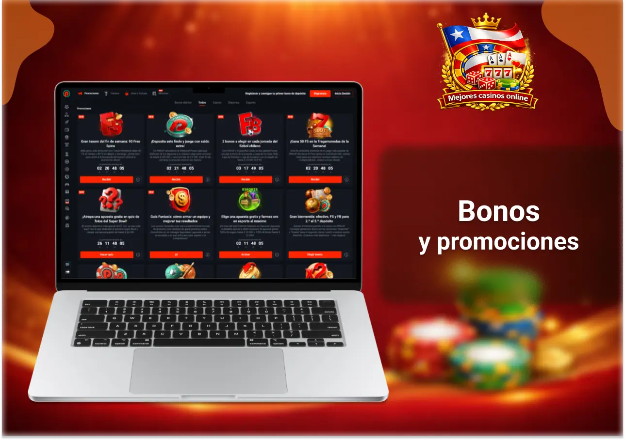Bonos y promociones en Pin Up Chile con ofertas de bienvenida y recompensas para jugadores