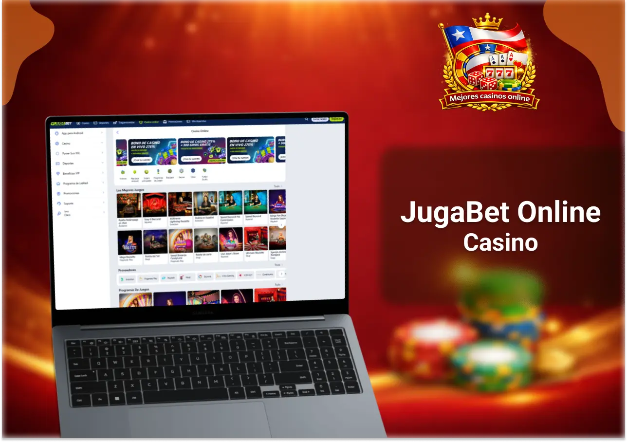 Casino online JugaBet Chile con tragamonedas populares, ruleta y juegos en vivo disponibles